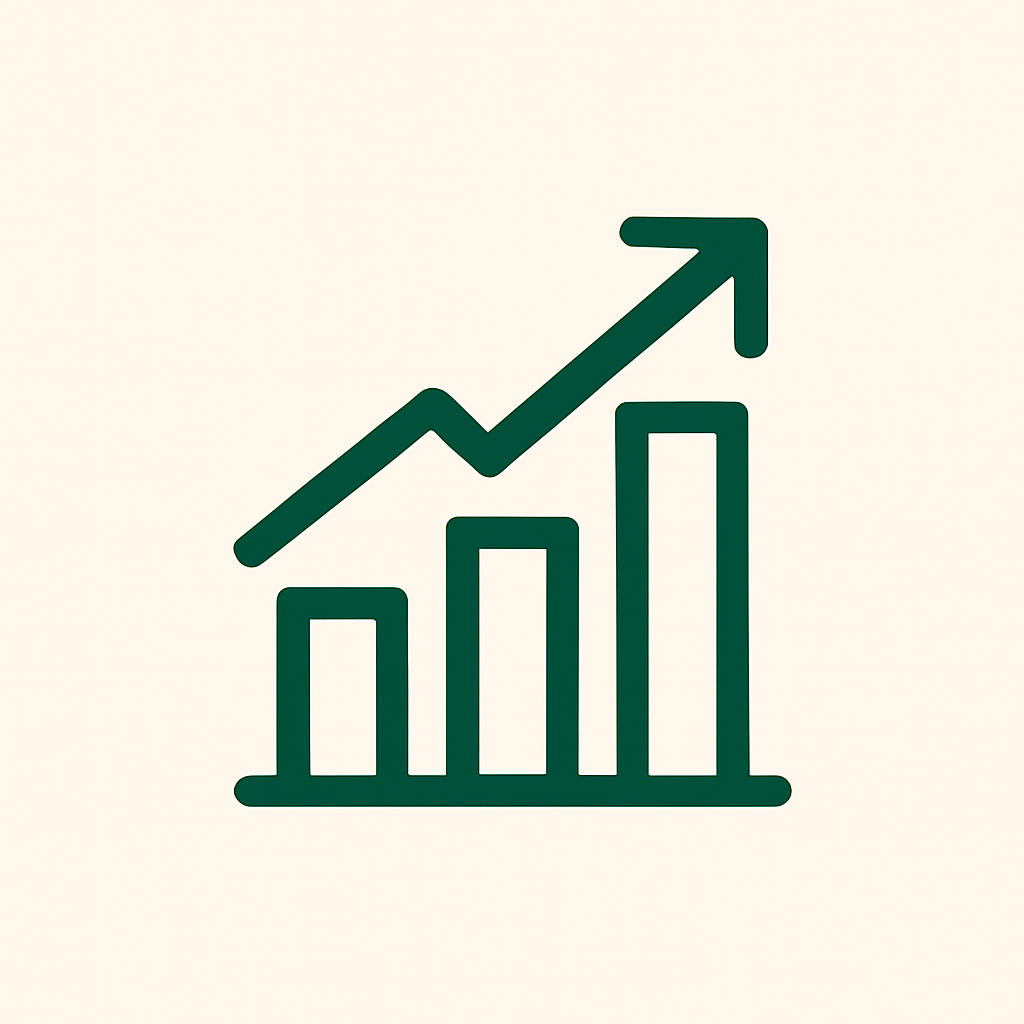 Upward bar chart icon